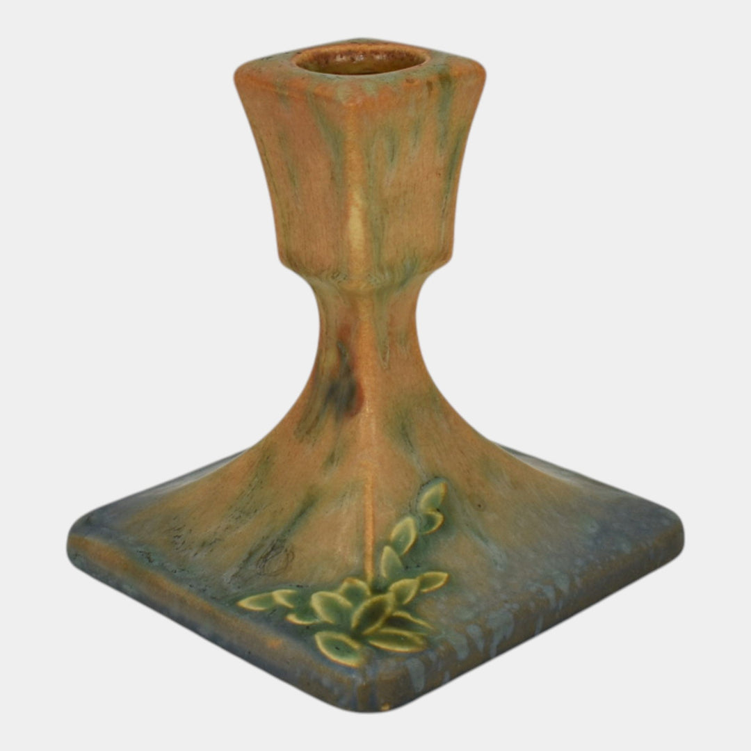 Roseville Futura Tan 1928 Pottery Candle Holder 1073-4 - Just Art Pottery