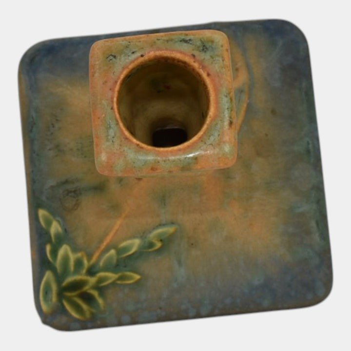 Roseville Futura Tan 1928 Pottery Candle Holder 1073-4 - Just Art Pottery