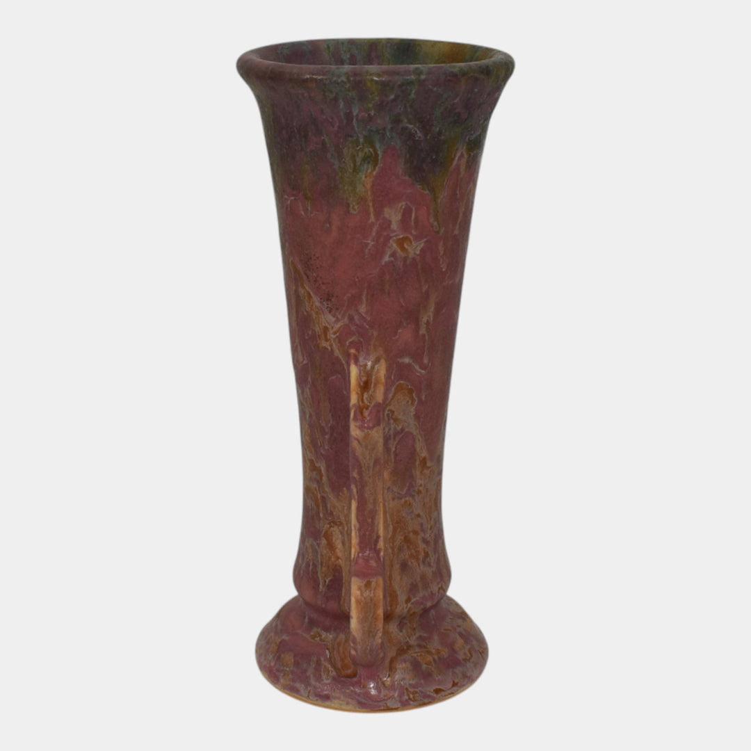 Roseville Carnelian II Mottled Red 1926 Vintage Art Pottery Ceramic Vase 306