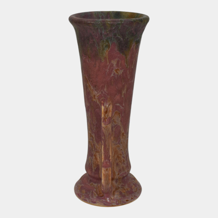 Roseville Carnelian II Mottled Red 1926 Vintage Art Pottery Ceramic Vase 306