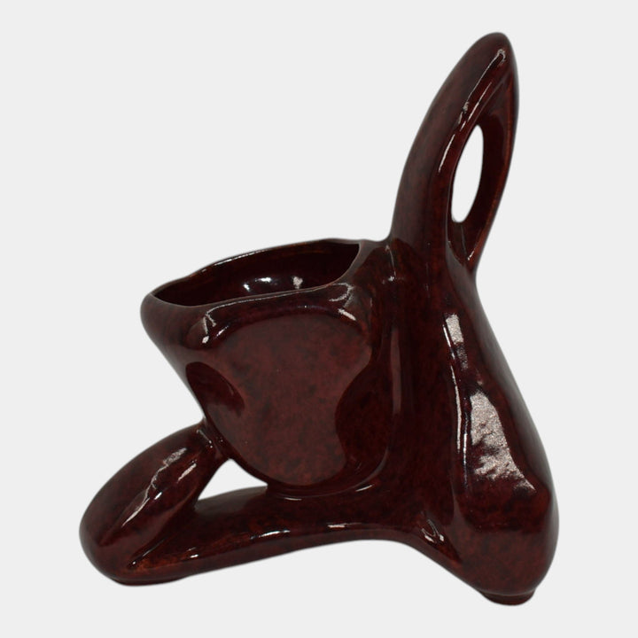 Roseville Capri Deep Red 1954 Mid Century Modern Art Pottery Ceramic Planter 558