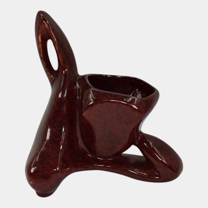 Roseville Capri Deep Red 1954 Mid Century Modern Art Pottery Ceramic Planter 558