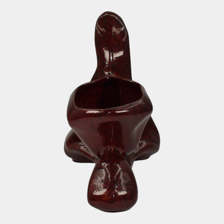 Roseville Capri Deep Red 1954 Mid Century Modern Art Pottery Ceramic Planter 558