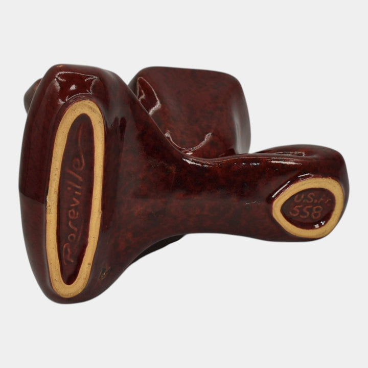 Roseville Capri Deep Red 1954 Mid Century Modern Art Pottery Ceramic Planter 558