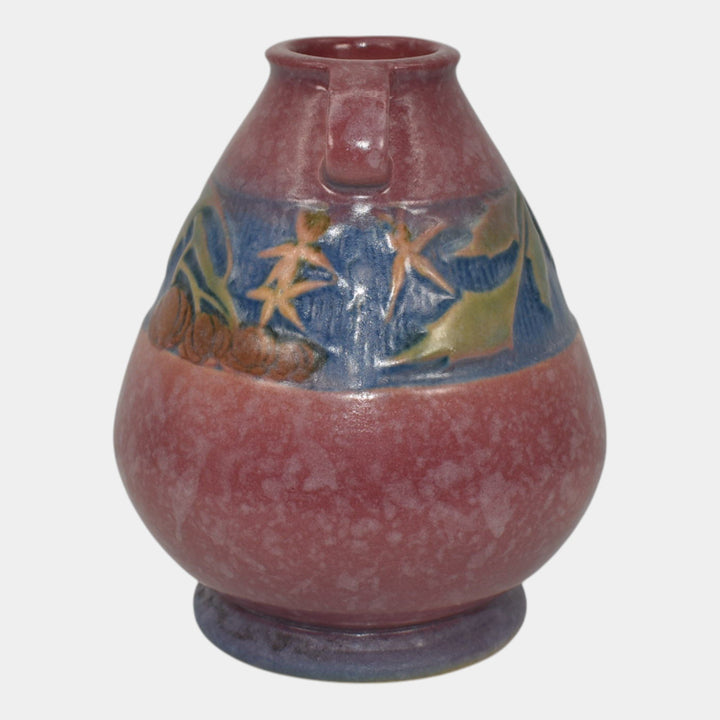 Roseville Baneda Pink 1932 Vintage Arts and Crafts Pottery Ceramic Vase 601-5 - Just Art Pottery