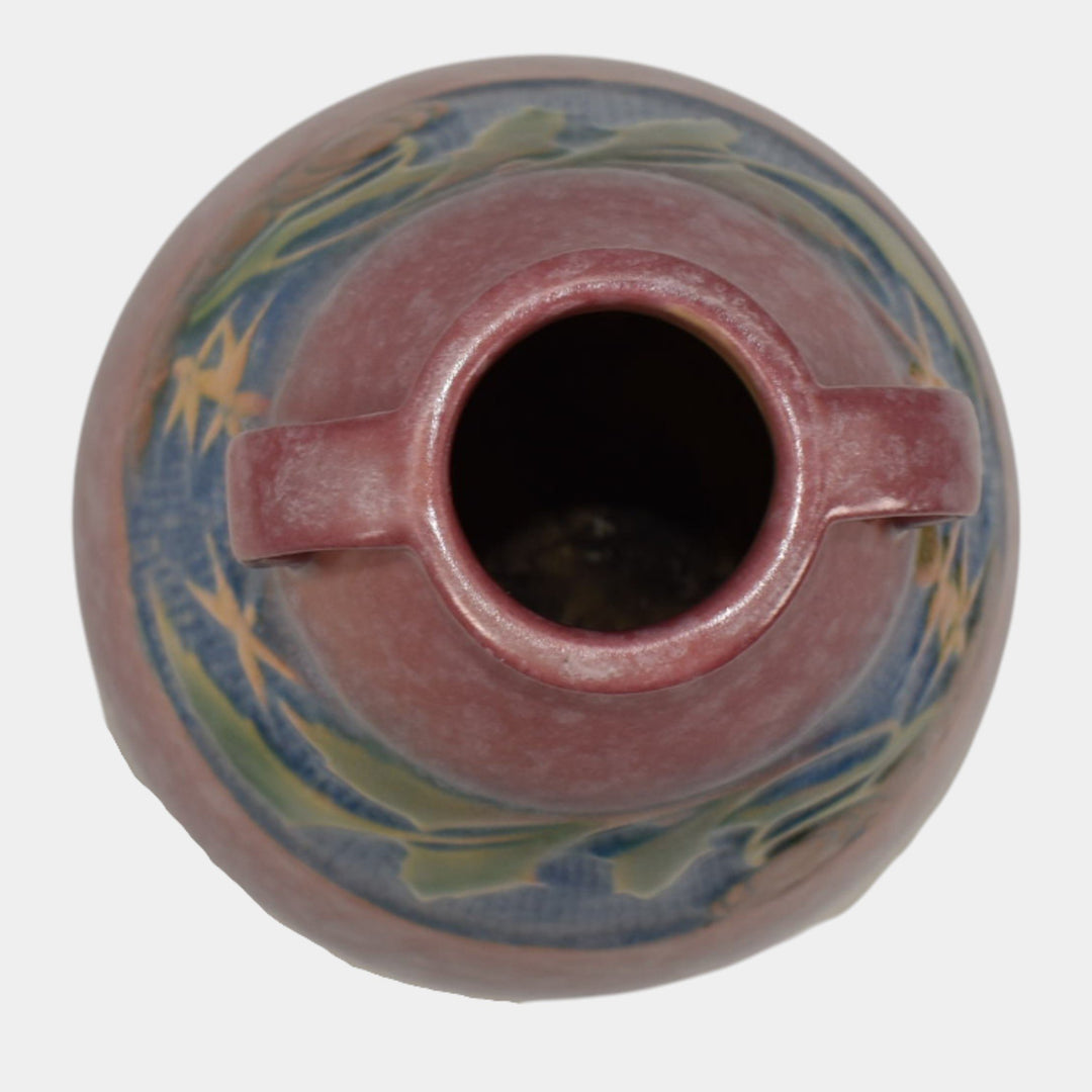 Roseville Baneda Pink 1932 Vintage Arts and Crafts Pottery Ceramic Vase 601-5 - Just Art Pottery