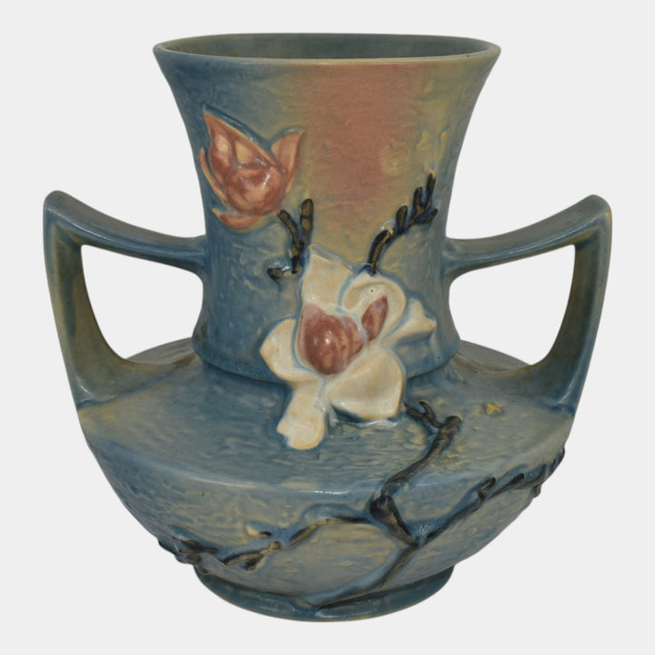Roseville Magnolia Blue 1943 Mid Century Modern Art Pottery Ceramic Vase 93-9