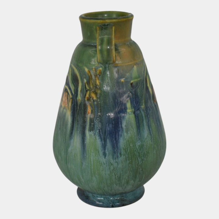 Roseville Baneda Green 1932 Vintage Arts And Crafts Pottery Ceramic Vase 602-6