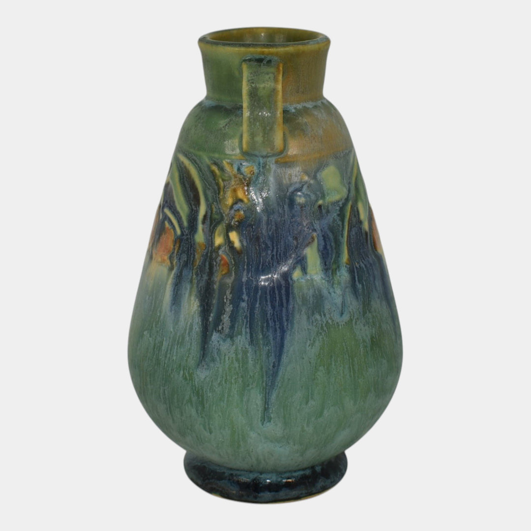 Roseville Baneda Green 1932 Vintage Arts And Crafts Pottery Ceramic Vase 602-6