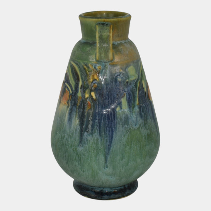 Roseville Baneda Green 1932 Vintage Arts And Crafts Pottery Ceramic Vase 602-6