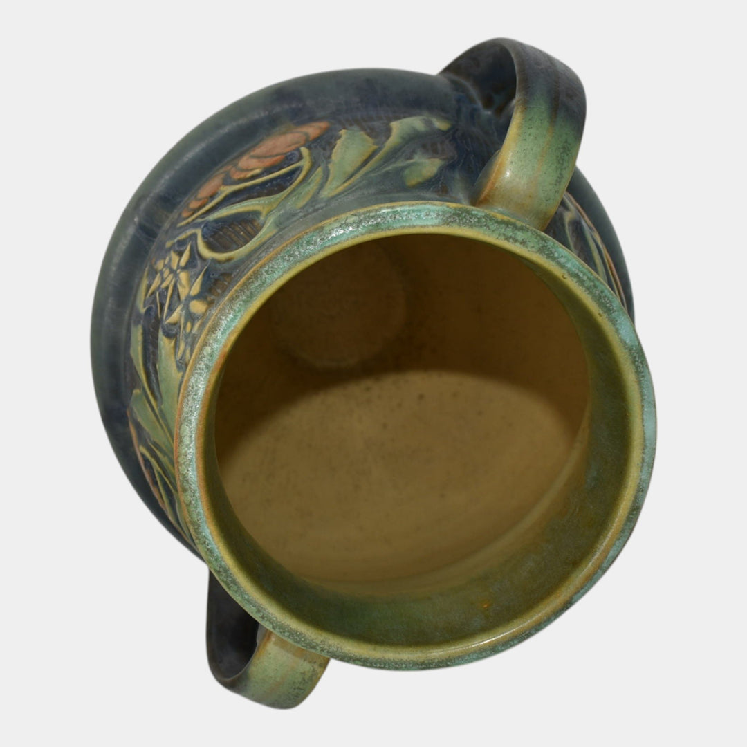 Roseville Baneda Green 1932 Vintage Arts And Crafts Pottery Ceramic Vase 596-9