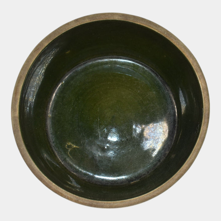 Roseville Mostique Gray 1916 Arts And Crafts Pottery Yellow Rose Planter Bowl