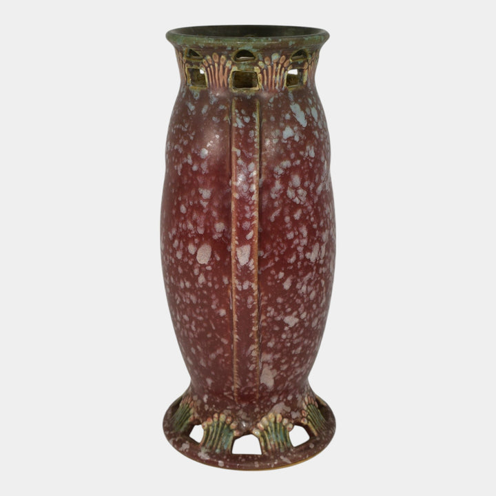 Roseville Ferella Red 1930 Vintage Art Deco Pottery Ceramic Flower Vase 507-9