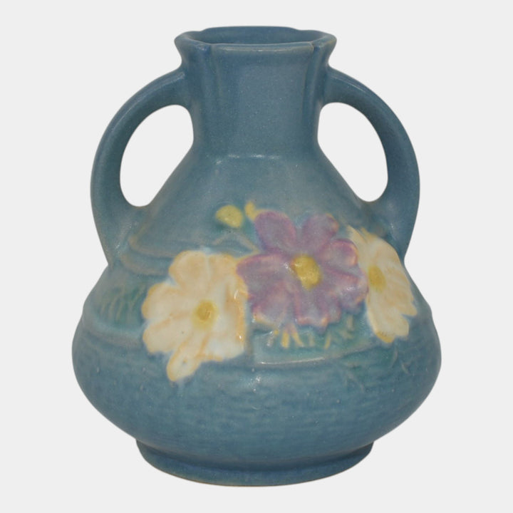 Roseville Cosmos Blue 1939 Vintage Art Deco Pottery Ceramic Vase 944-4