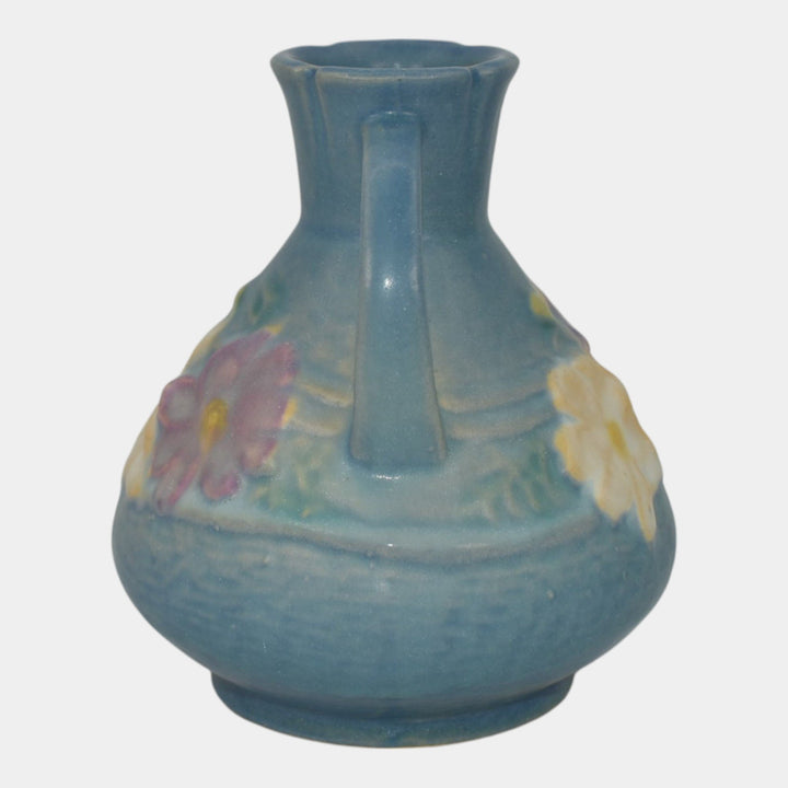 Roseville Cosmos Blue 1939 Vintage Art Deco Pottery Ceramic Vase 944-4