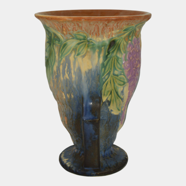 Roseville Wisteria Blue 1933 Vintage Arts And Crafts Pottery Ceramic Vase 681-9