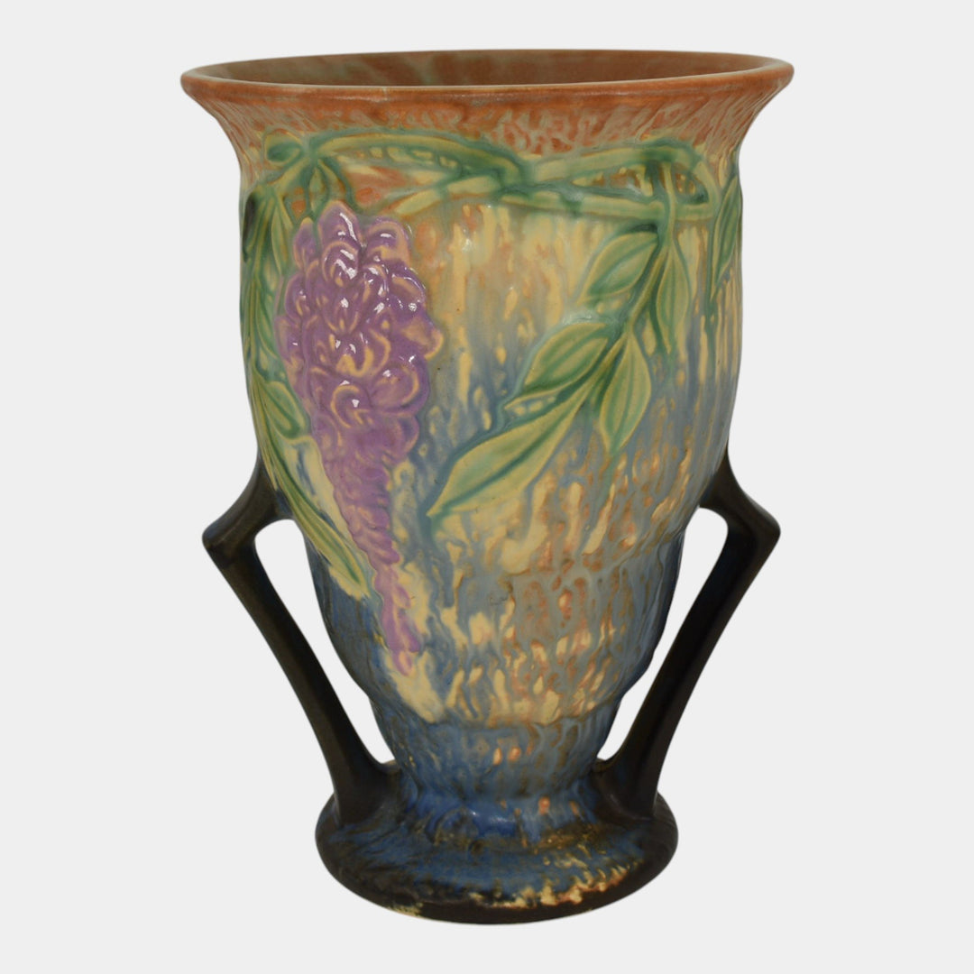Roseville Wisteria Blue 1933 Vintage Arts And Crafts Pottery Ceramic Vase 681-9
