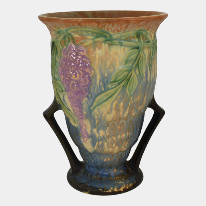 Roseville Wisteria Blue 1933 Vintage Arts And Crafts Pottery Ceramic Vase 681-9