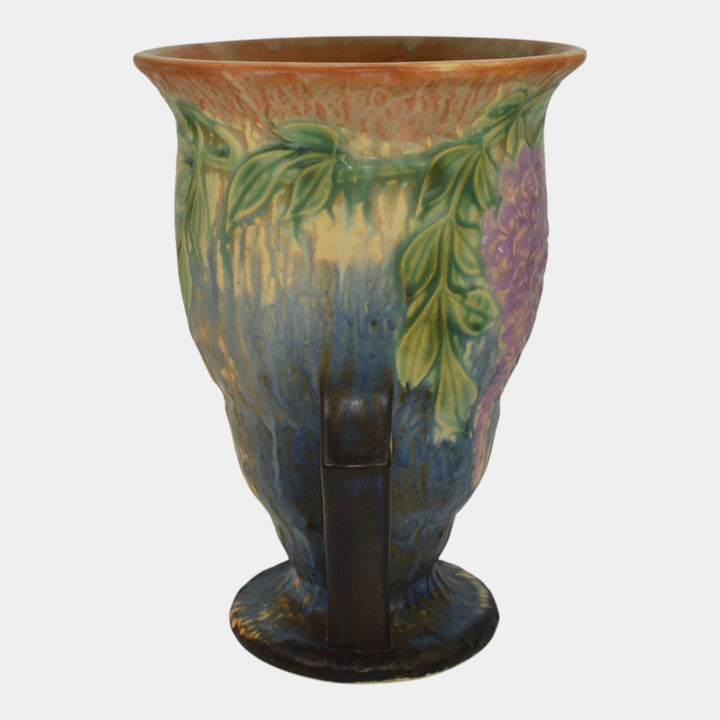 Roseville Wisteria Blue 1933 Vintage Arts And Crafts Pottery Ceramic Vase 681-9