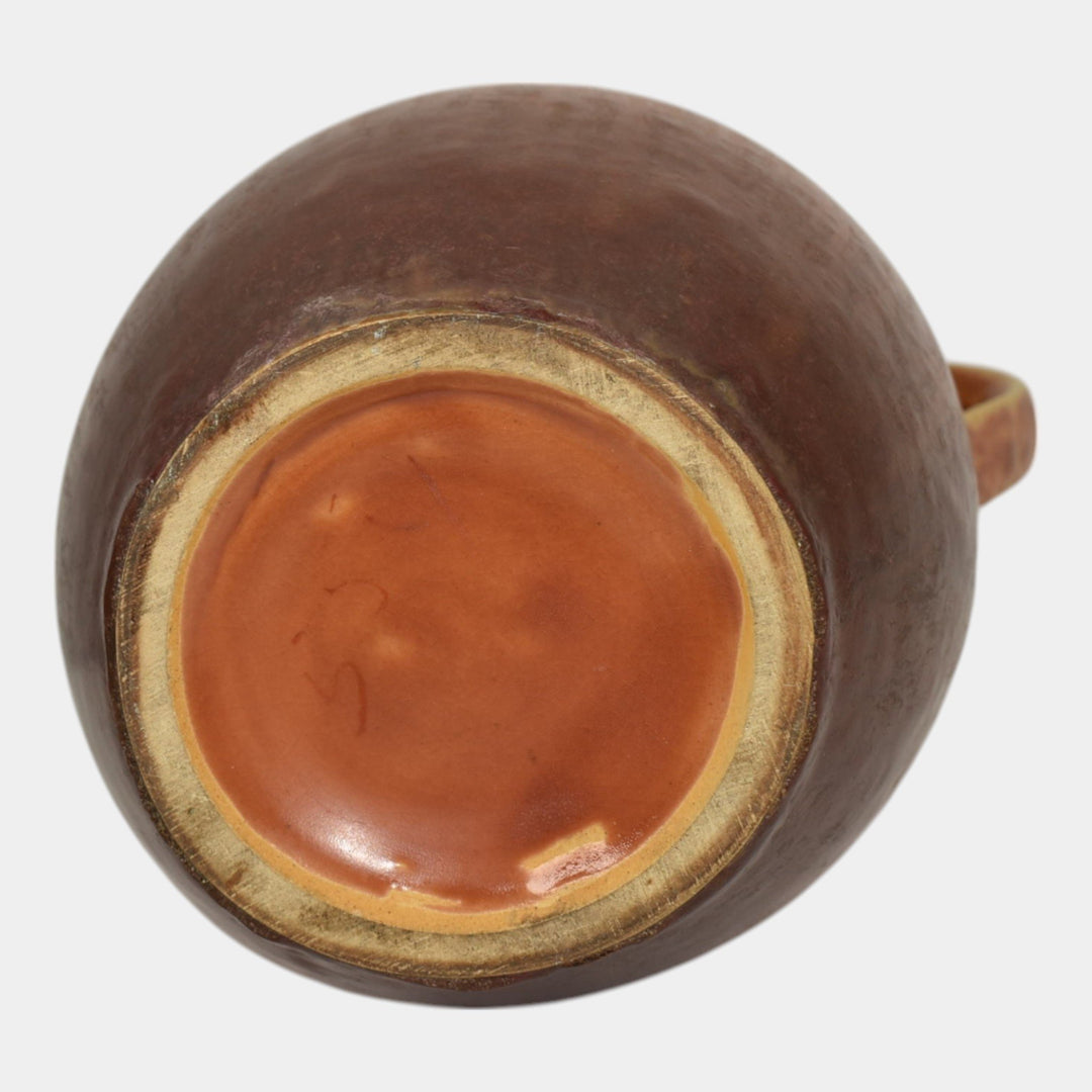 Roseville Windsor Brown 1931 Vintage Art Pottery Ceramic Handled Vase 554-10 - Just Art Pottery