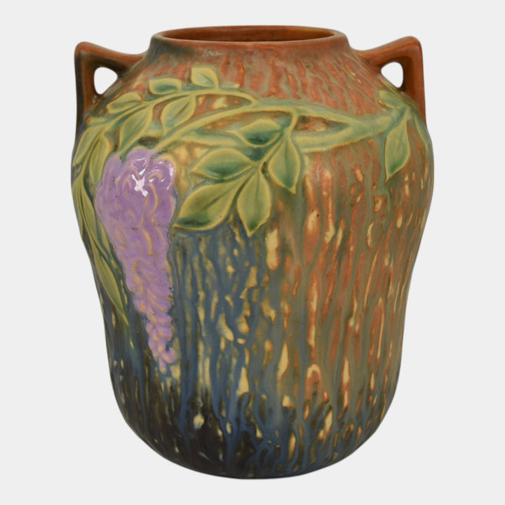 Roseville Wisteria Blue 1933 Vintage Arts And Crafts Pottery Ceramic Vase 634-7