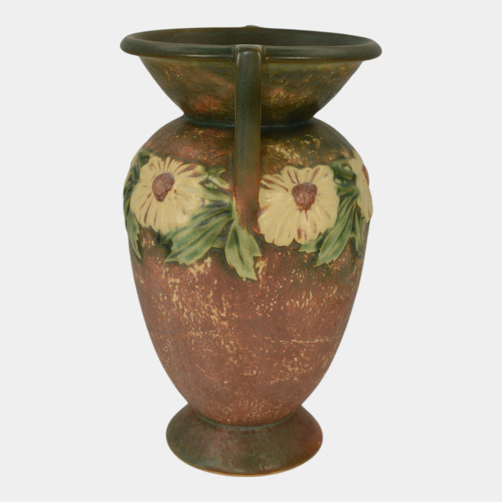 Roseville Dahlrose Brown 1928 Vintage Arts And Crafts Pottery Flower Vase 369-10