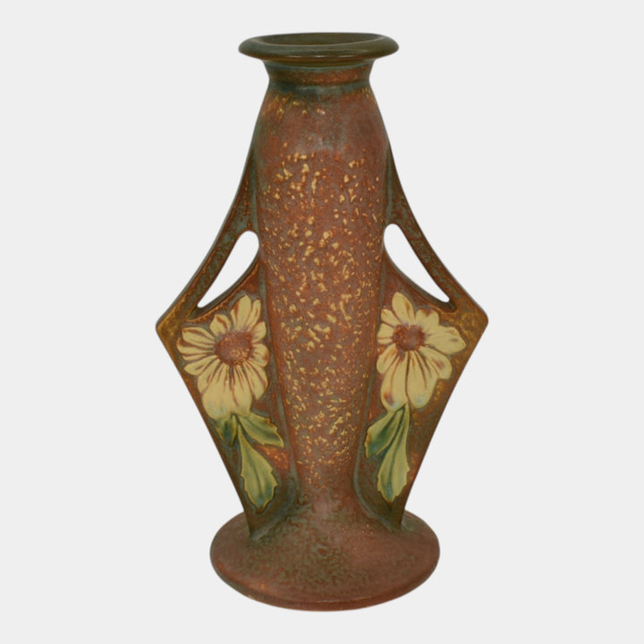 Roseville Dahlrose 1928 Vintage Arts And Crafts Pottery Ceramic Flower Vase 78-8