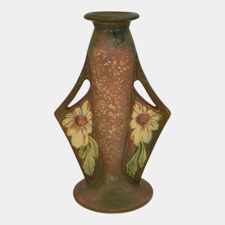 Roseville Dahlrose 1928 Vintage Arts And Crafts Pottery Ceramic Flower Vase 78-8