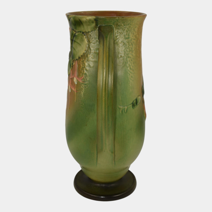 Roseville Fuchsia Green 1938 Vintage Art Pottery Tall Ceramic Vase 903-12 - Just Art Pottery