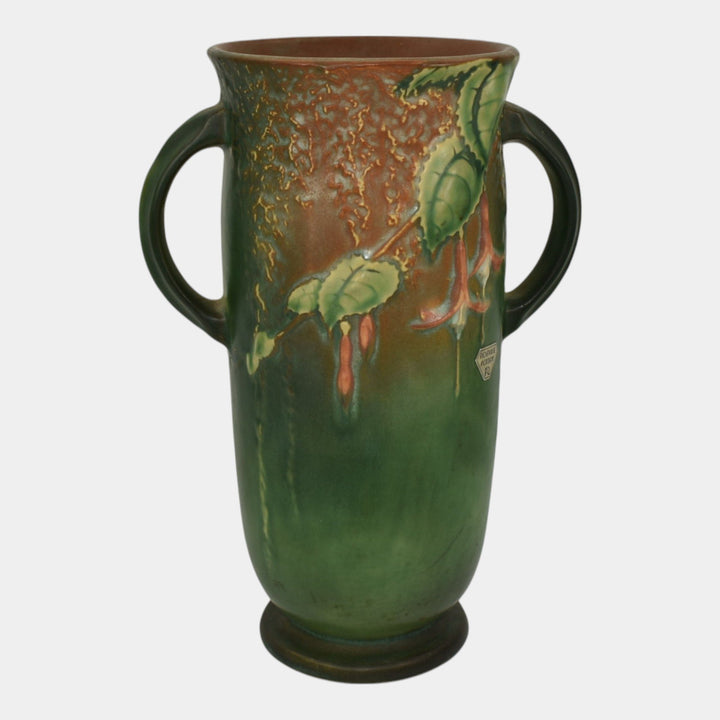 Roseville Fuchsia Green 1938 Vintage Art Pottery Ceramic Vase 900-9