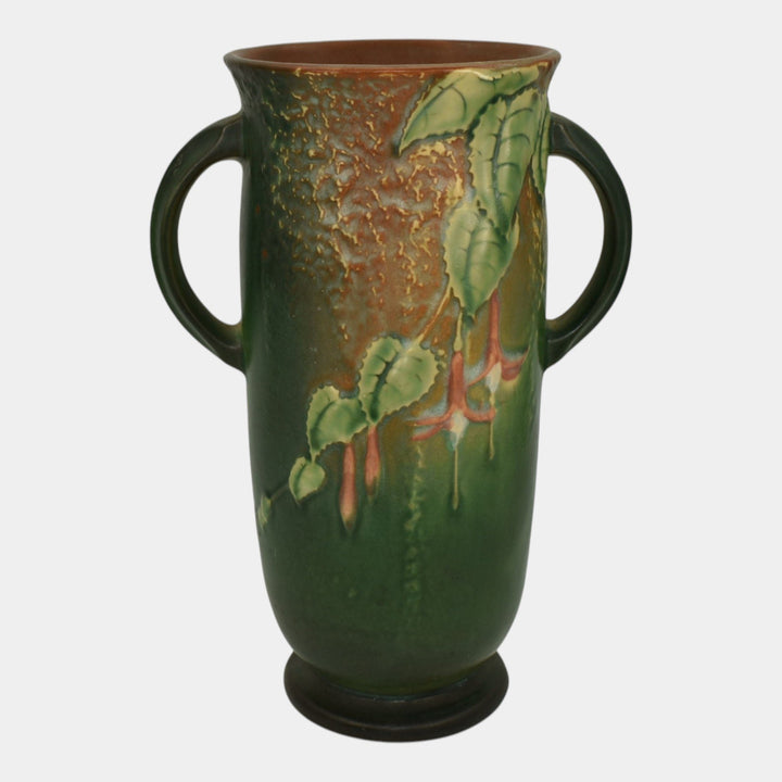 Roseville Fuchsia Green 1938 Vintage Art Pottery Ceramic Vase 900-9