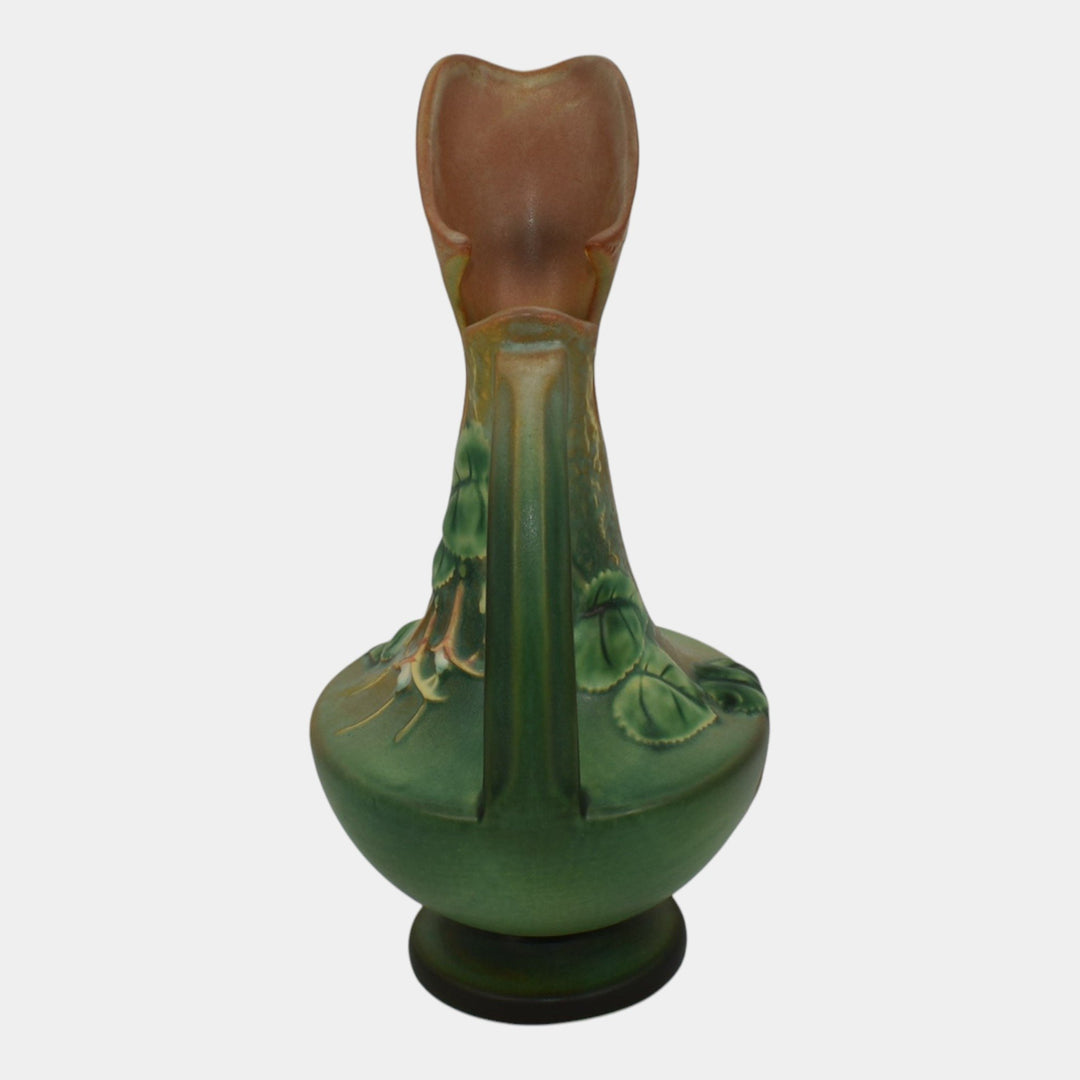 Roseville Fuchsia Green 1938 Vintage Art Pottery Ceramic Pitcher Ewer 902-10 - Just Art Pottery