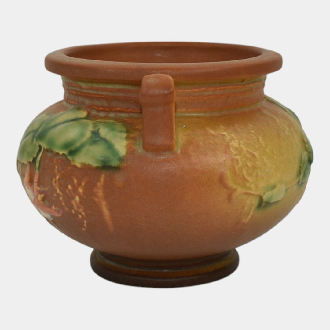 Roseville Fuchsia Brown 1938 Vintage Pottery Ceramic Jardiniere Planter 645-3 - Just Art Pottery