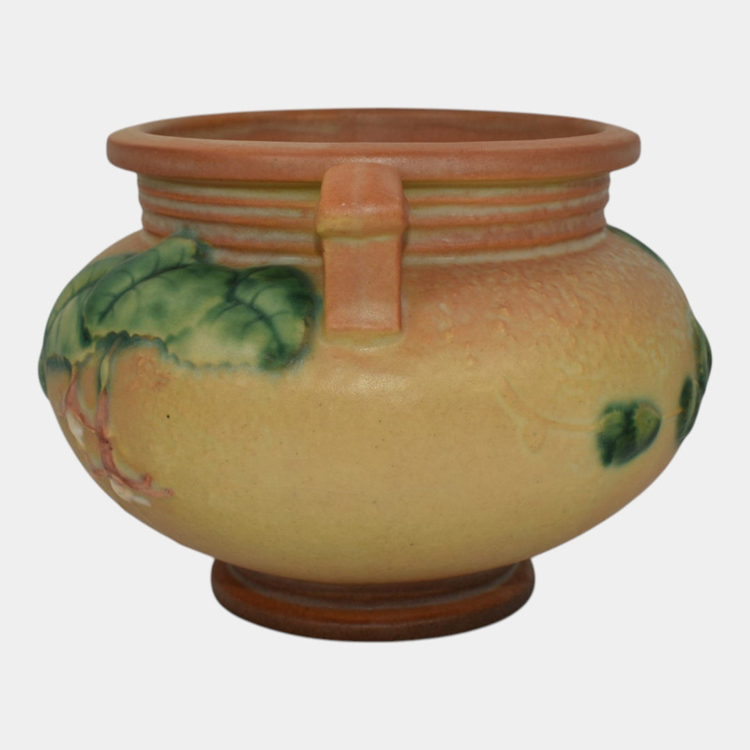 Roseville Fuchsia Brown 1938 Vintage Pottery Ceramic Jardiniere Planter 645-4 - Just Art Pottery