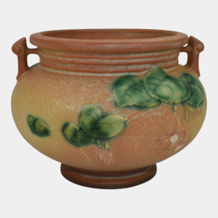 Roseville Fuchsia Brown 1938 Vintage Pottery Ceramic Jardiniere Planter 645-4 - Just Art Pottery