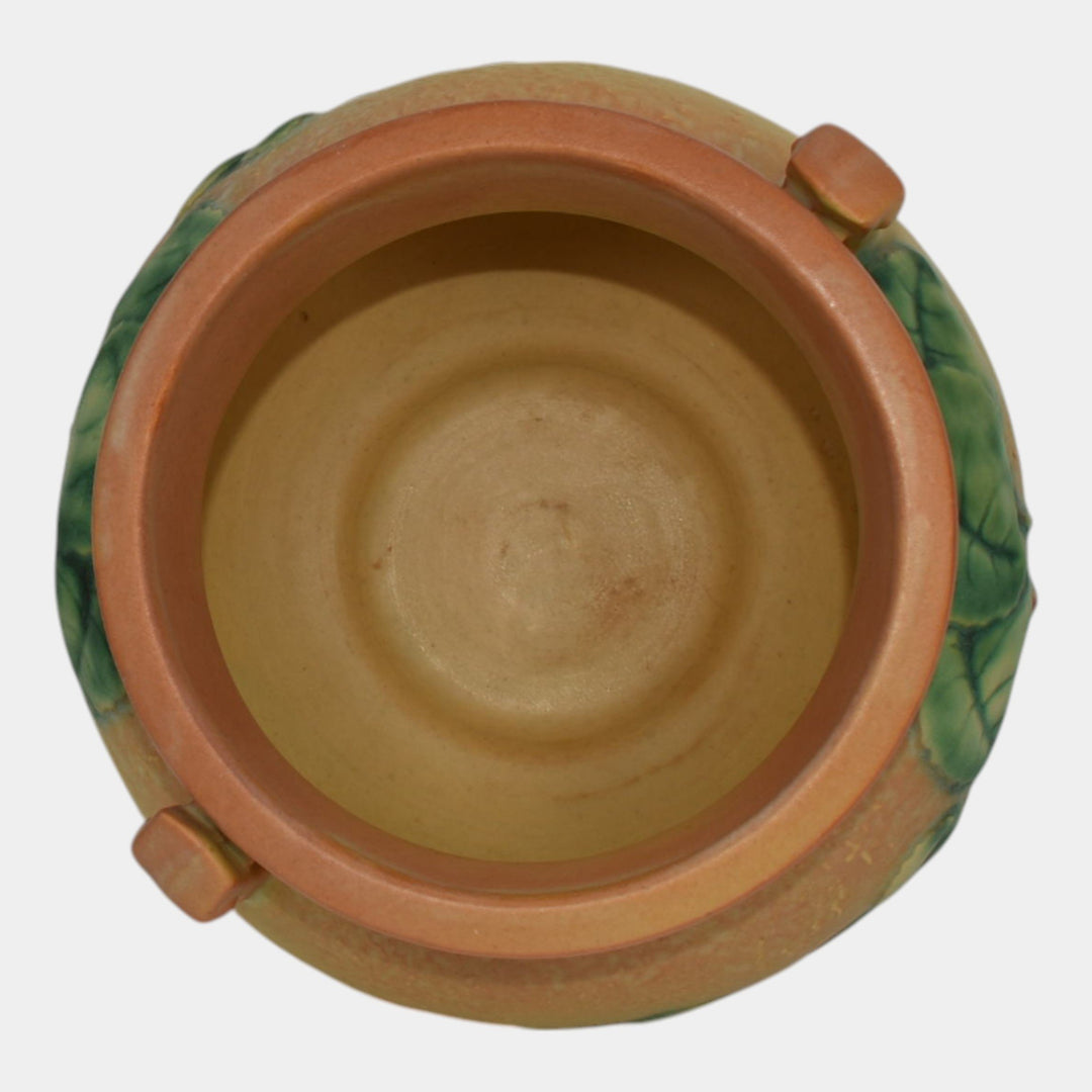 Roseville Fuchsia Brown 1938 Vintage Pottery Ceramic Jardiniere Planter 645-4 - Just Art Pottery