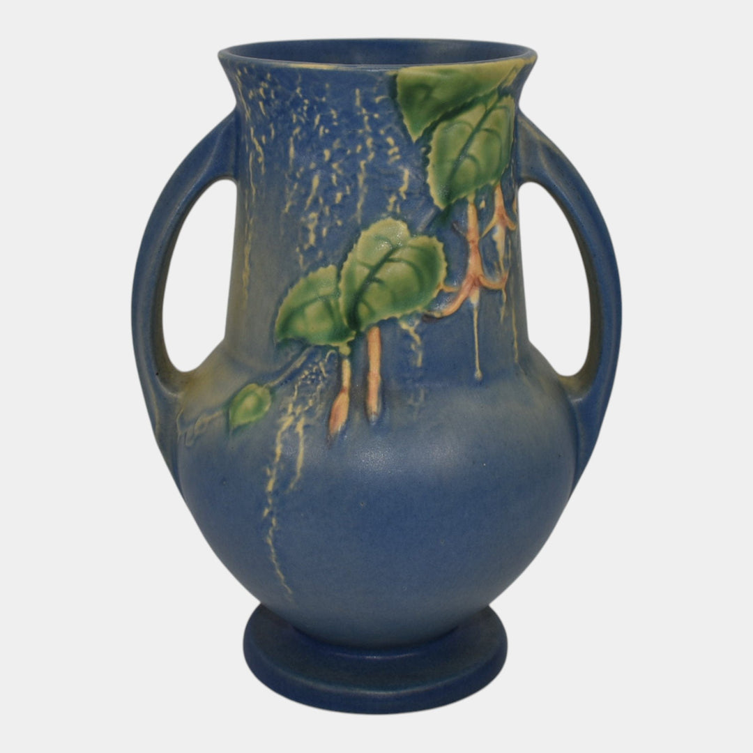 Roseville Fuchsia Blue 1938 Vintage Art Pottery Ceramic Flower Vase 898-8 - Just Art Pottery