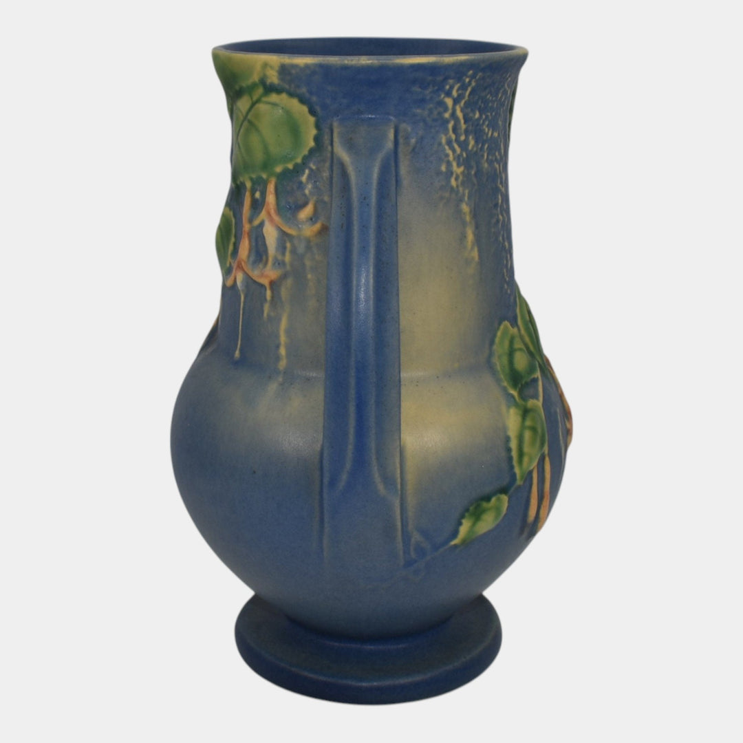 Roseville Fuchsia Blue 1938 Vintage Art Pottery Ceramic Flower Vase 898-8 - Just Art Pottery