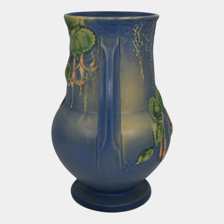 Roseville Fuchsia Blue 1938 Vintage Art Pottery Ceramic Flower Vase 898-8 - Just Art Pottery