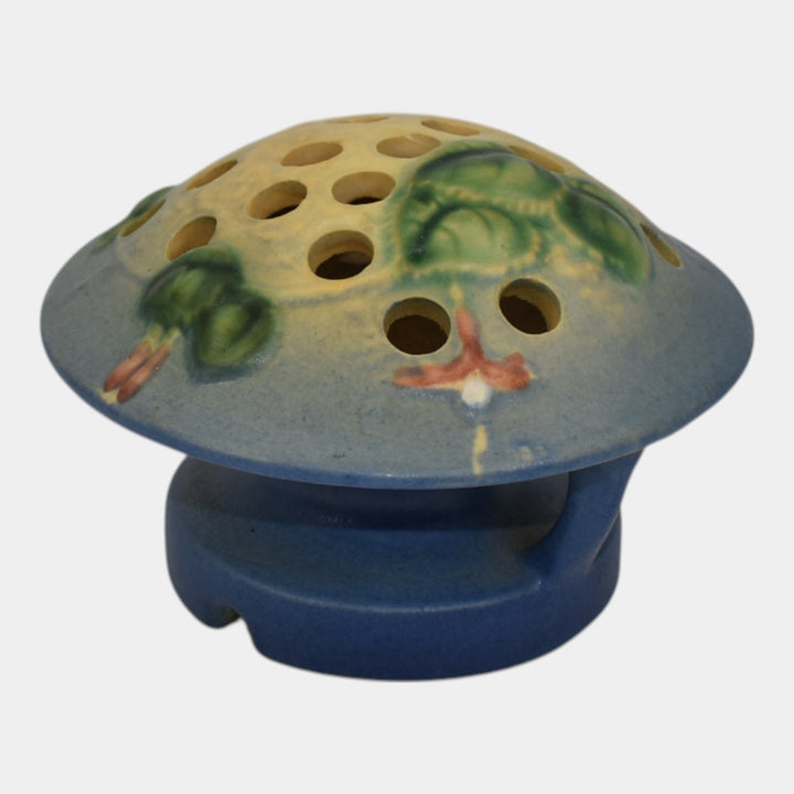Roseville Fuchsia Blue 1938 Vintage Art Pottery Ceramic Flower Frog 37
