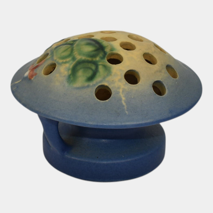 Roseville Fuchsia Blue 1938 Vintage Art Pottery Ceramic Flower Frog 37