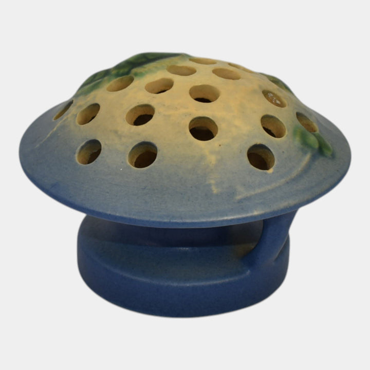 Roseville Fuchsia Blue 1938 Vintage Art Pottery Ceramic Flower Frog 37