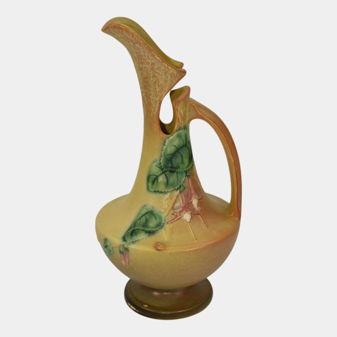 Roseville Fuchsia Brown 1938 Vintage Art Pottery Ceramic Pitcher Ewer 902-10 - Just Art Pottery