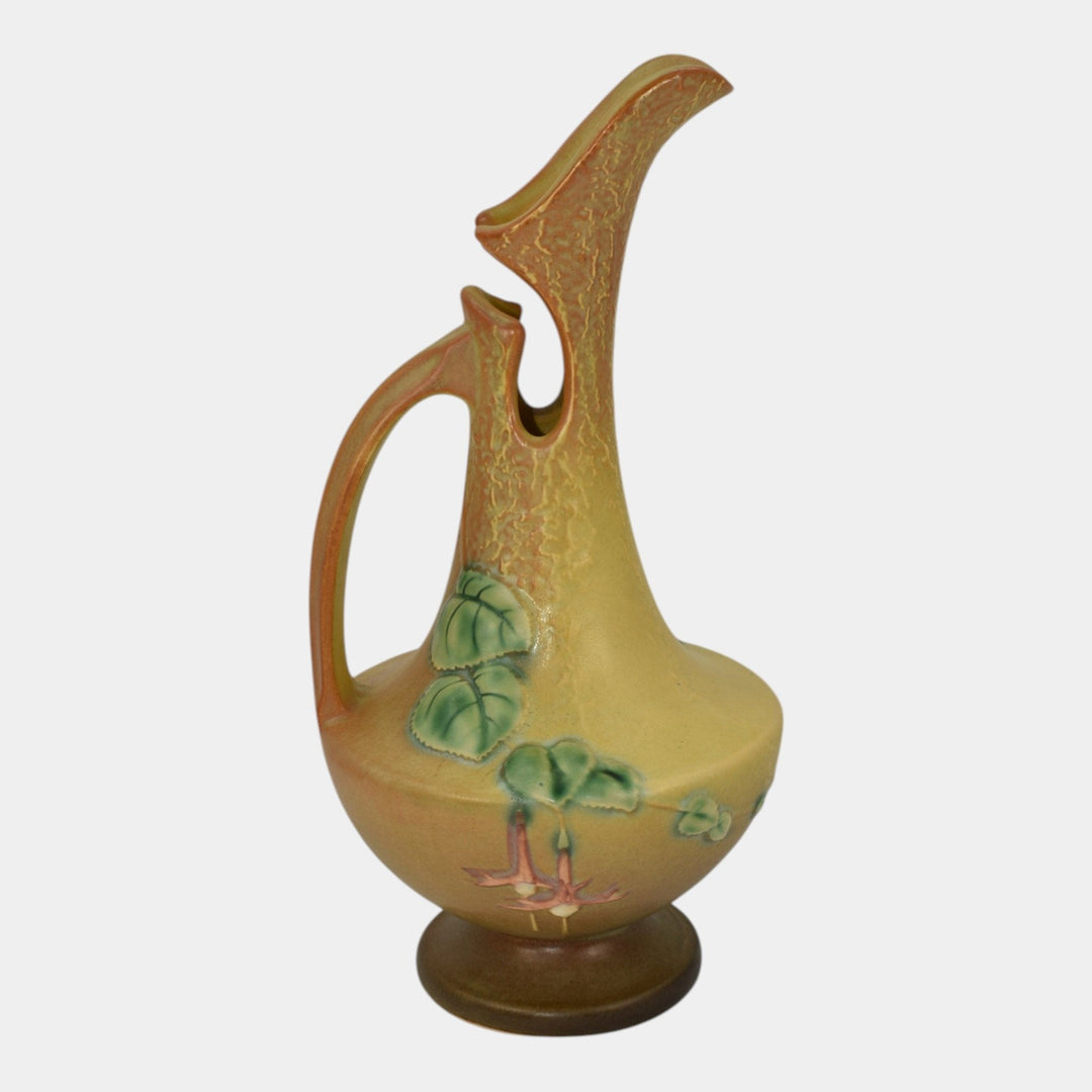 Roseville Fuchsia Brown 1938 Vintage Art Pottery Ceramic Pitcher Ewer 902-10 - Just Art Pottery