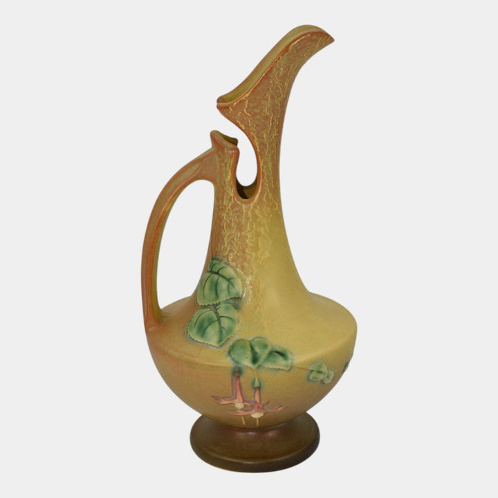 Roseville Fuchsia Brown 1938 Vintage Art Pottery Ceramic Pitcher Ewer 902-10 - Just Art Pottery