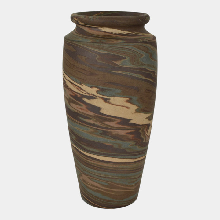 Niloak Mission Swirl 1910-24 Vintage Hand Made Art Pottery Tall Vase - Just Art Pottery