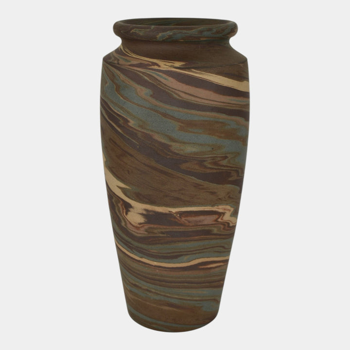 Niloak Mission Swirl 1910-24 Vintage Hand Made Art Pottery Tall Vase - Just Art Pottery