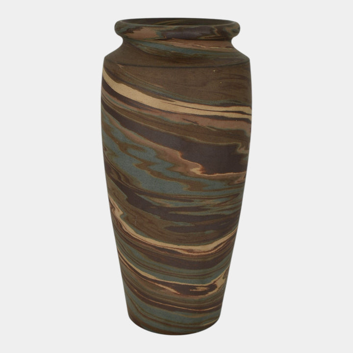 Niloak Mission Swirl 1910-24 Vintage Hand Made Art Pottery Tall Vase - Just Art Pottery