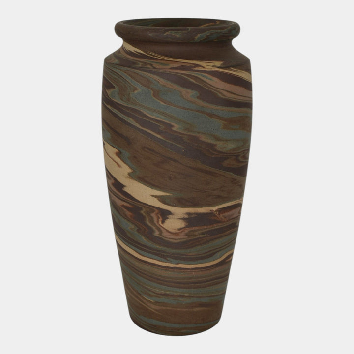 Niloak Mission Swirl 1910-24 Vintage Hand Made Art Pottery Tall Vase - Just Art Pottery