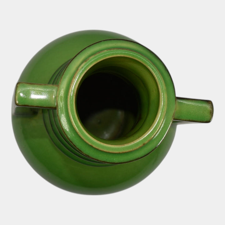 Roseville Futura 1928 Vintage Art Deco Pottery Emerald Green Ceramic Vase 389-8